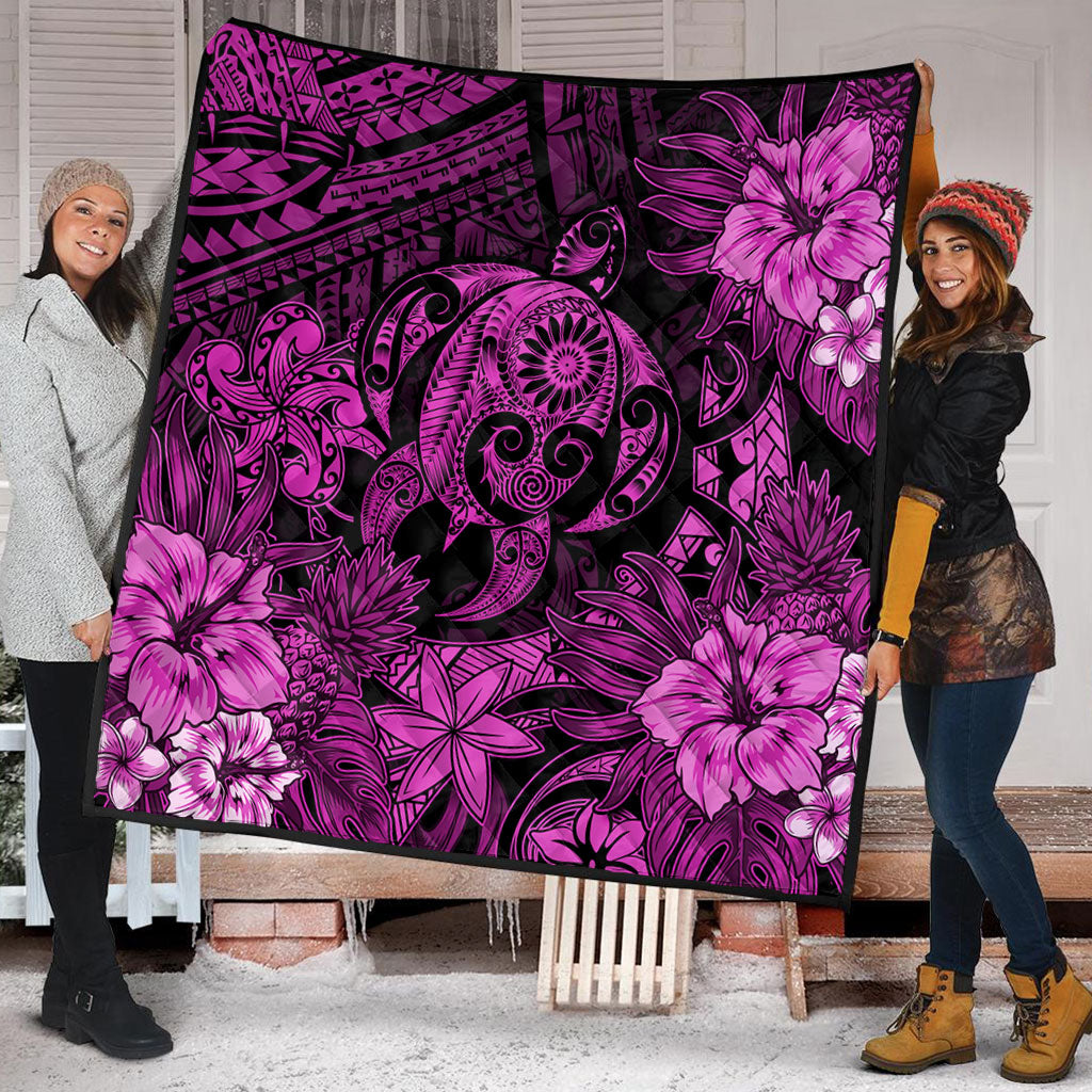 Hawaii Premium Quilt Tribal Polynesia Sea Turtle Design Pacific Dream