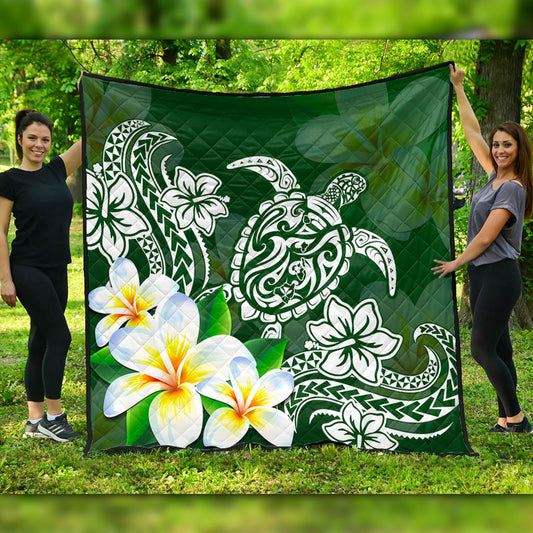 Hawaii Premium Quilt Polynesian Turtle Tattoo Plumeria Original Style