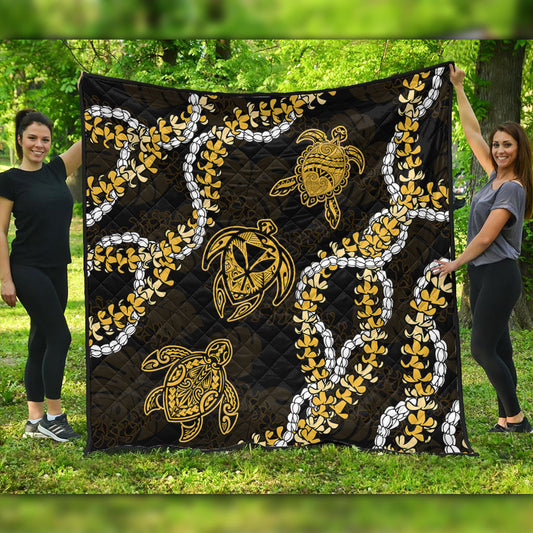 Hawaii Premium Quilt Kanaka Maoli Floral Puakenikeni Lei