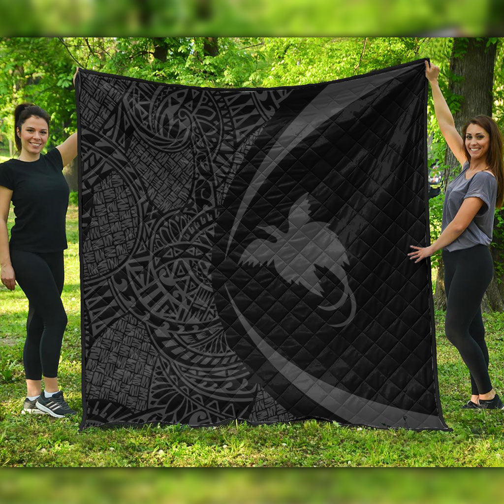 Papua New Guinea Premium Quilt Lauhala Gray Circle Style