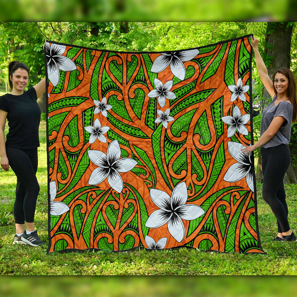 New Zealand Premium Quilt Maori Pattern Plumeria