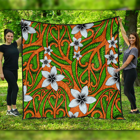 New Zealand Premium Quilt Maori Pattern Plumeria
