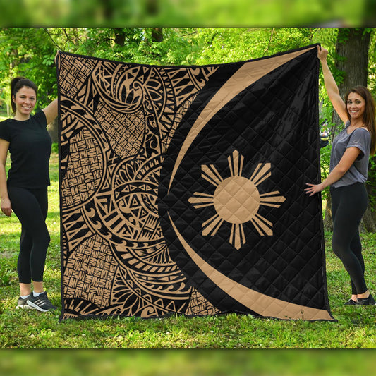 Philippines Filipinos Premium Quilt Lauhala Gold Circle Style