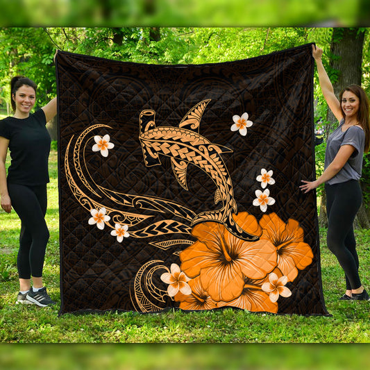 Hawaii Premium Quilt Shark Polynesia Tribal Tattoo