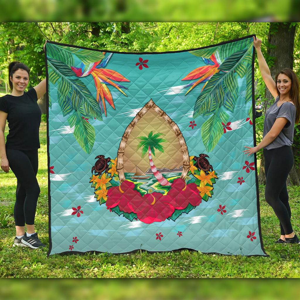 Guam Premium Quilt Latte Stones Hibiscus