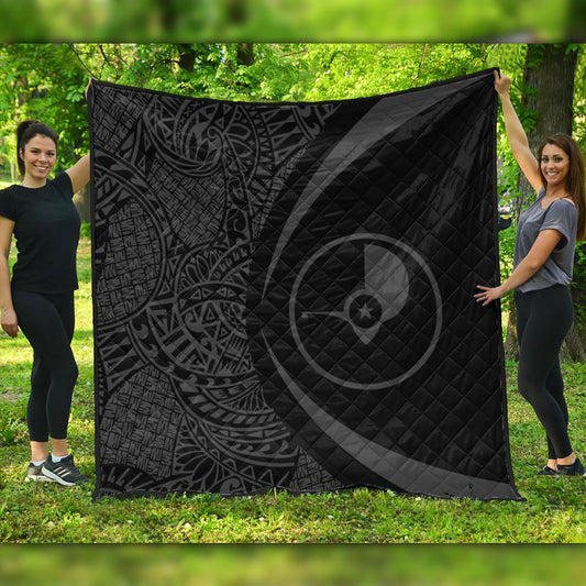 Yap State Premium Quilt Lauhala Gray Circle Style