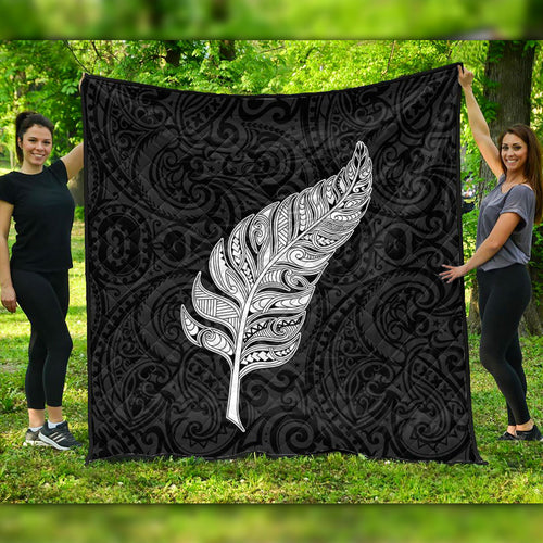 New Zealand Premium Quilt Maori Silver Fern Simple Style