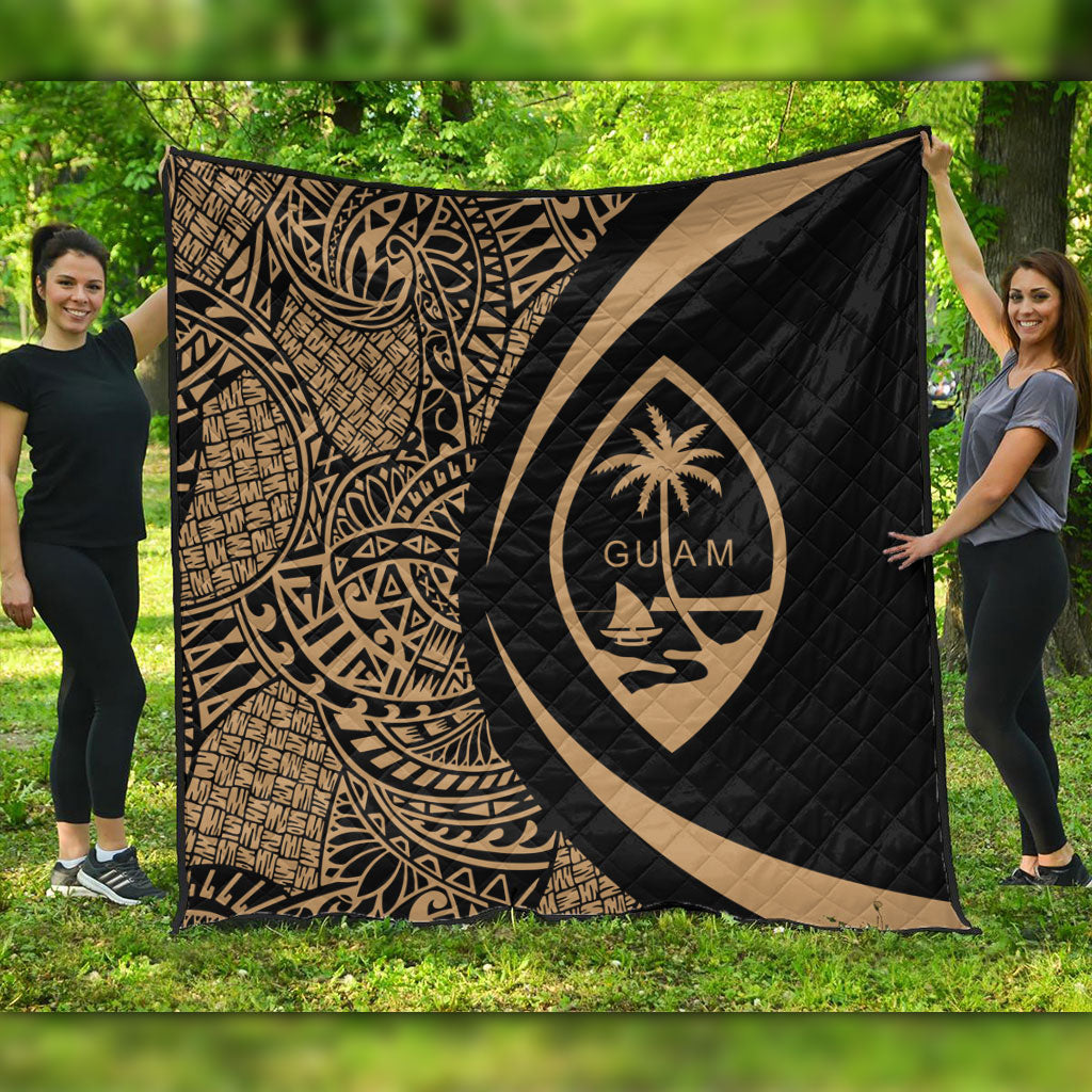 Guam Premium Quilt Lauhala Gold Circle Style