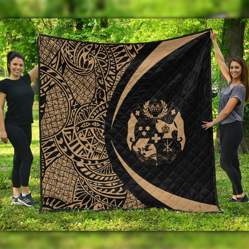 Tonga Premium Quilt Lauhala Gold Circle Style