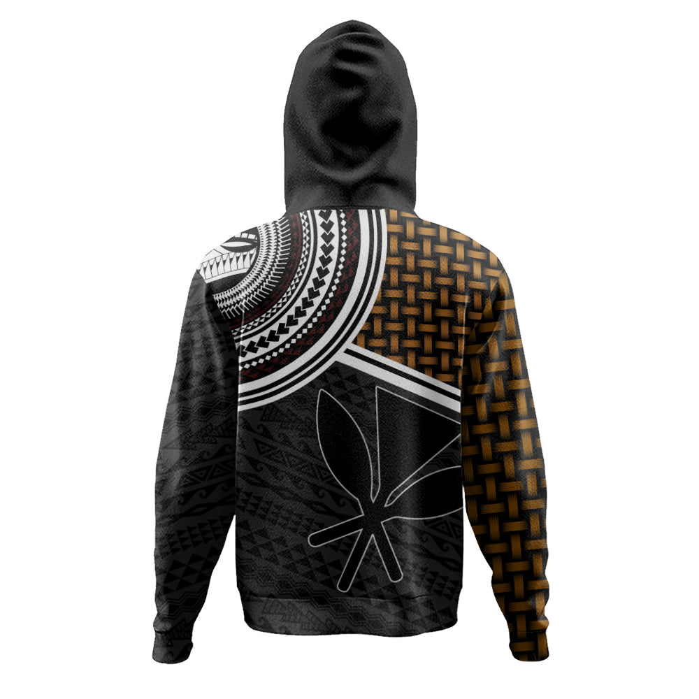 Hawaii Hoodie Kanaka Maoli Lauhala Pattern Tribal Polyneisan Vintage Style