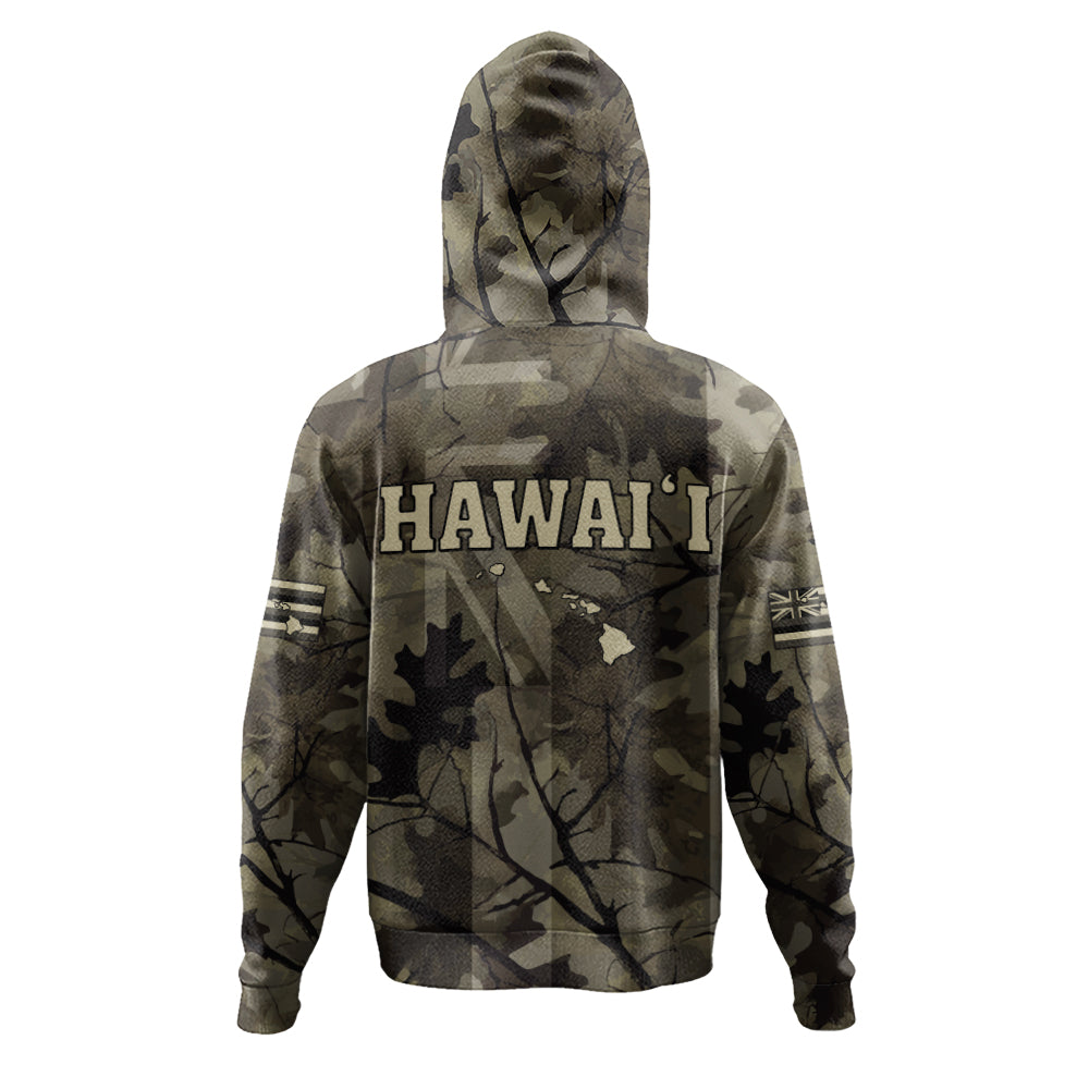 Hawaii Hoodie Tribal Kakau Camouflage Green