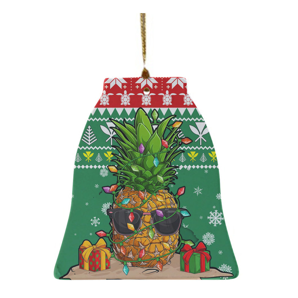 Hawaii Ceramic Ornament Christmas Pineapple Kanaka Maoli Pattern