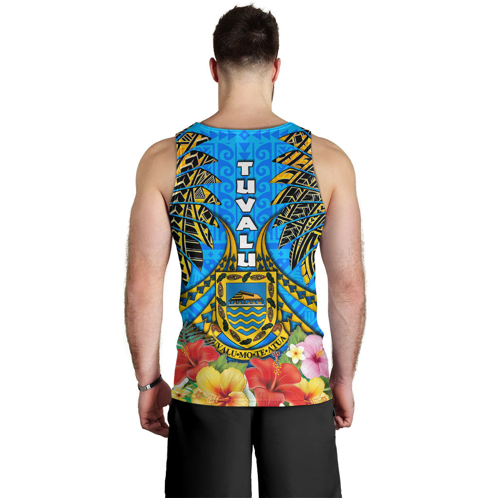 Tuvalu Polynesian Men Tank Top - Tuvalu Independence Day with Polynesian Hibiscus
