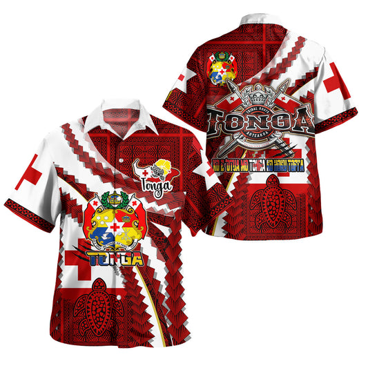 Tonga Aotearoa Tribal Roots Short Sleeve Shirt - Custom Tonga Polynesian Pride With Coat Of Arms And Tonga Map Kupesi Short Sleeve Shirt