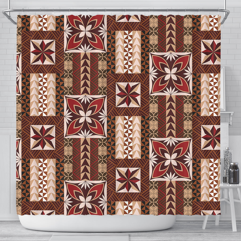 Samoa Shower Curtain Siapo Pattern Print