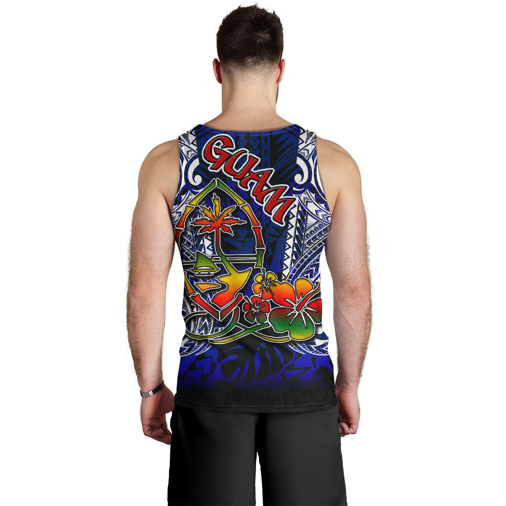 Guam Men Tank Top - Guam Independence Day '' Wish You A Very Happy Independence Day '' With Polynesian Patterns