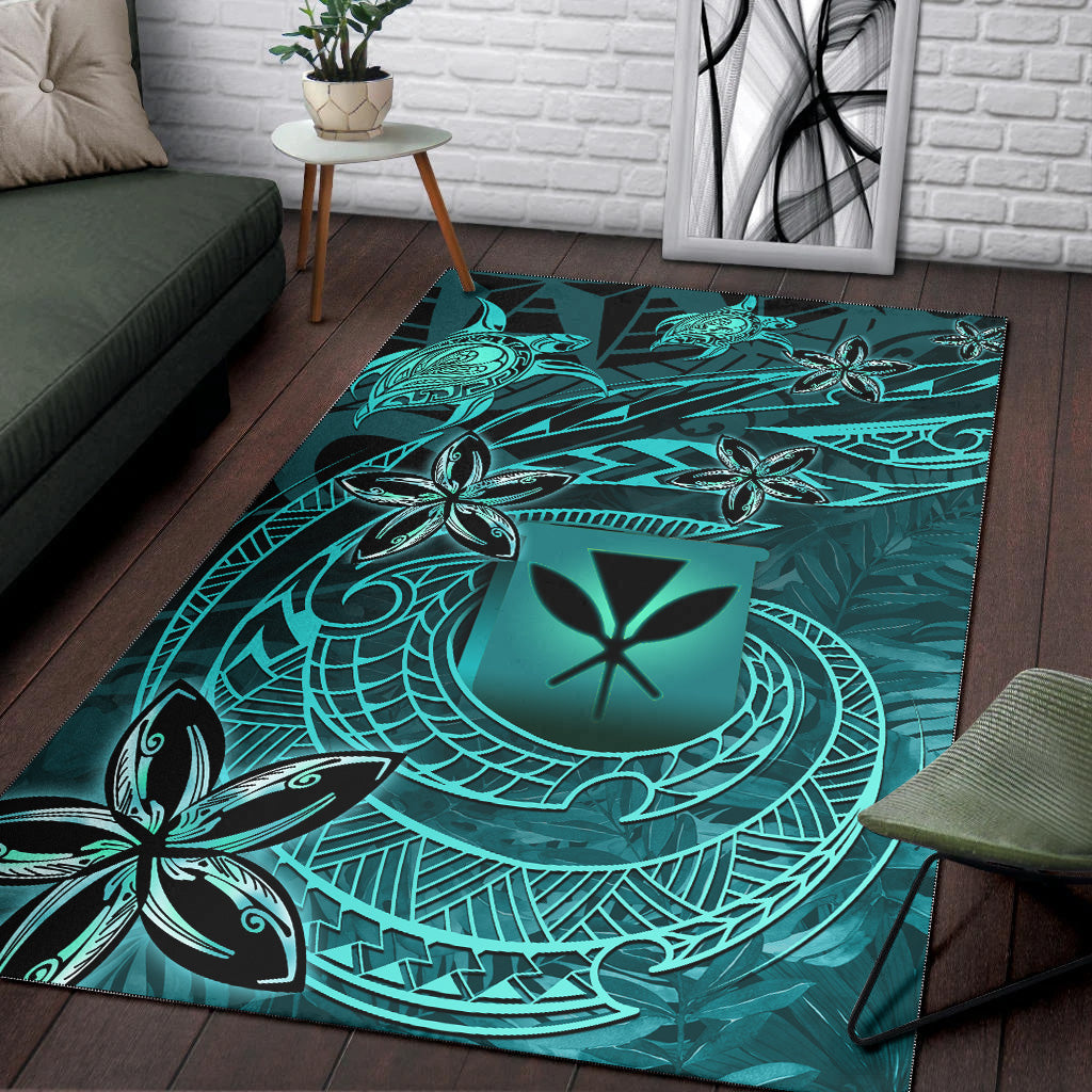 Hawaii Area Rug Kanaka Maoli Tropical Leaves Polynesian Pattern