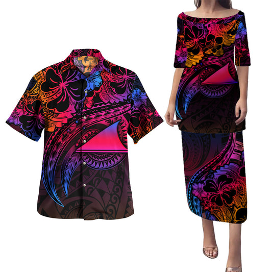 Tokelau Combo Puletasi And Shirt Rainbow Style