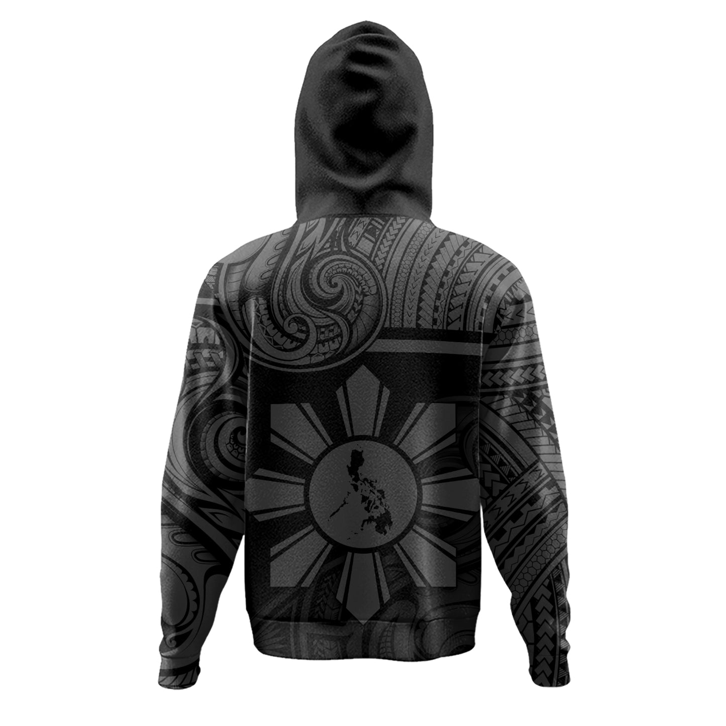 Philippines Filipinos Hoodie Polynesian Tribal Sun And Map Original Style