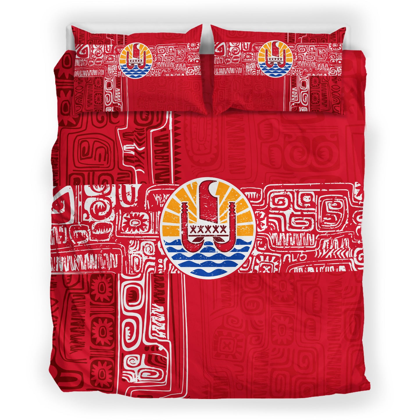 Tahiti Bedding Set French Polynesia Pattern Vintage Style