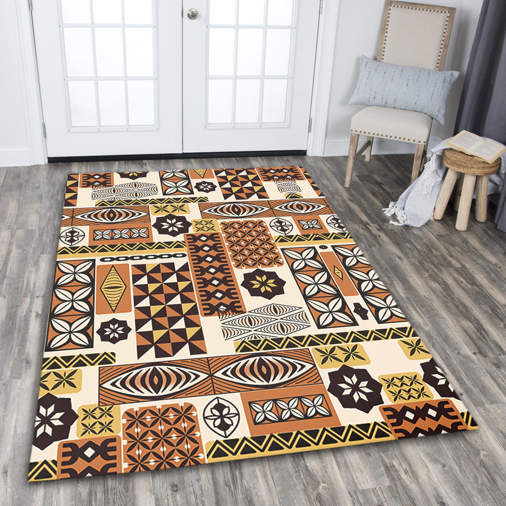 Tonga Area Rug Ngatu Tapa Pattern