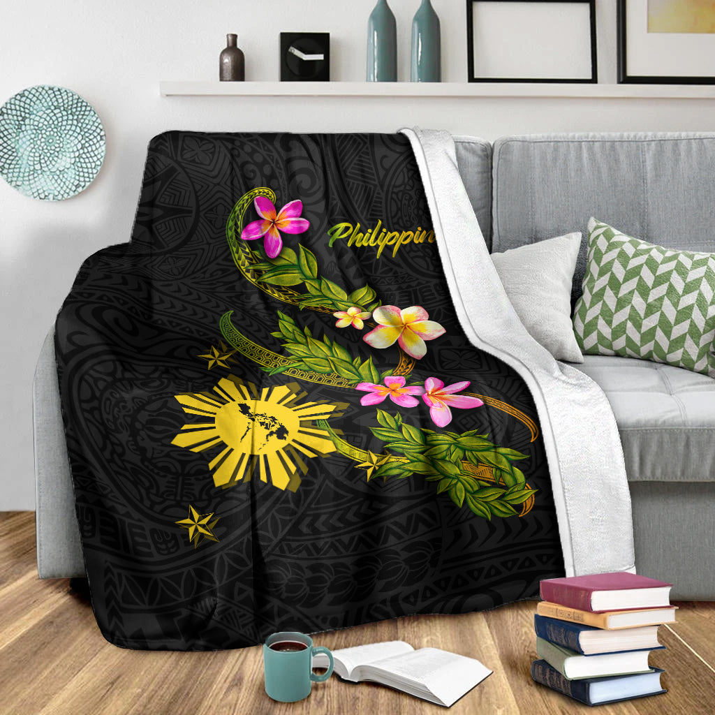 Philippines Filipinos Premium Blanket Philippines Sun And Map Plumeria Tribal
