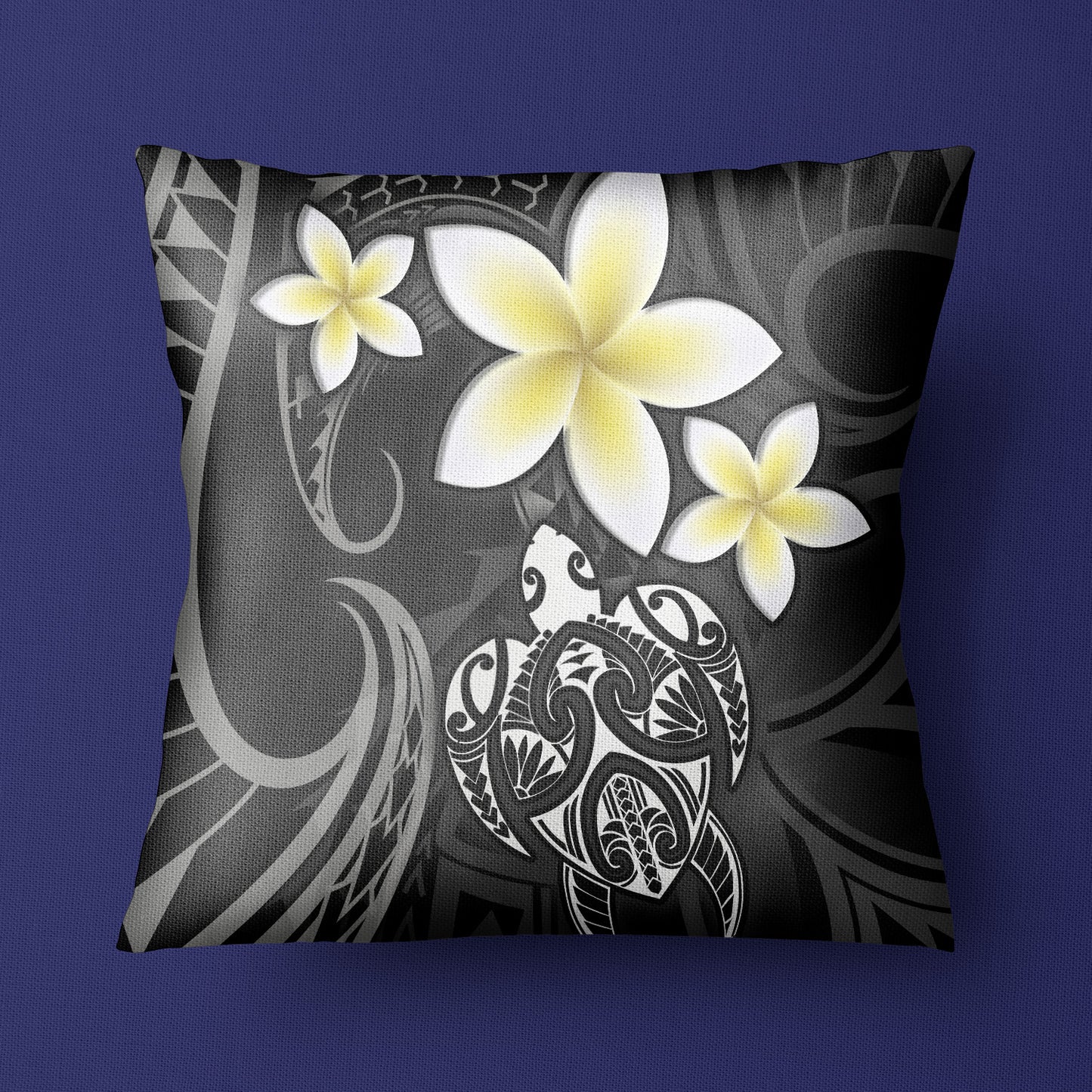 Hawaii Pillow Cover Hawaiian Turtle Honu Plumeria Tribal Tattoo