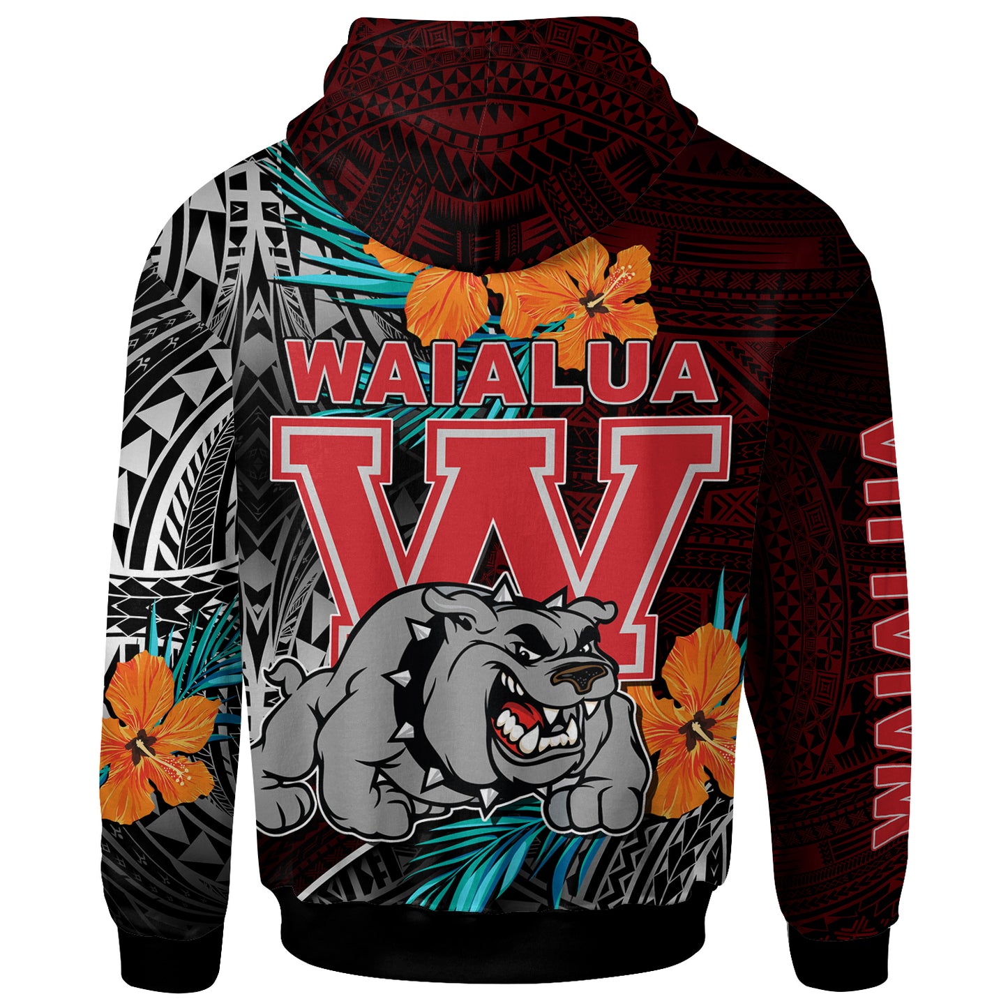 Hawaii Custom Personalised Hoodie - Waialua High and Intermediate School Polynesian Tribal Pattern