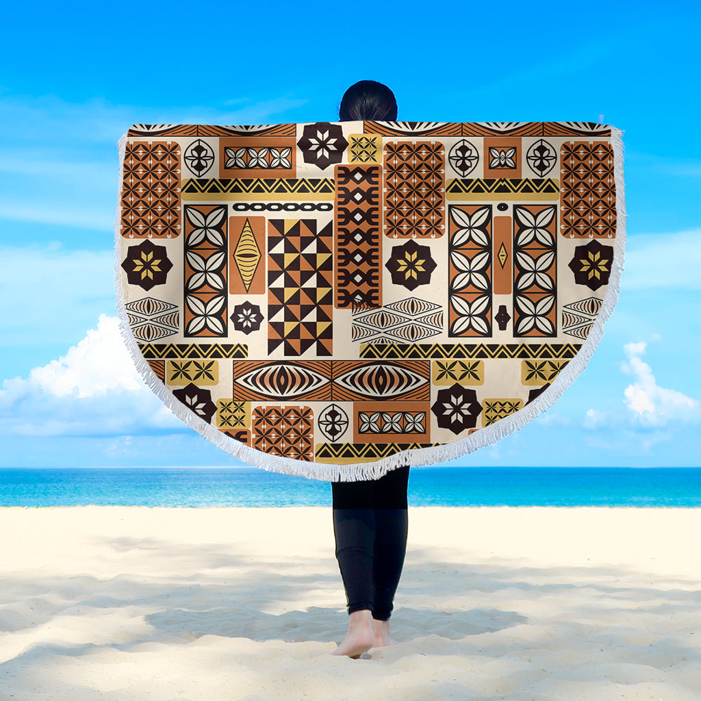 Tonga Beach Blanket Ngatu Tapa Pattern