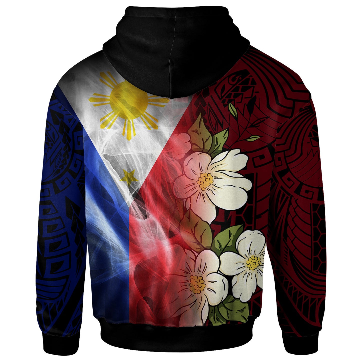 The Philippines Hoodie - Filipino Flag with Islander Patterns