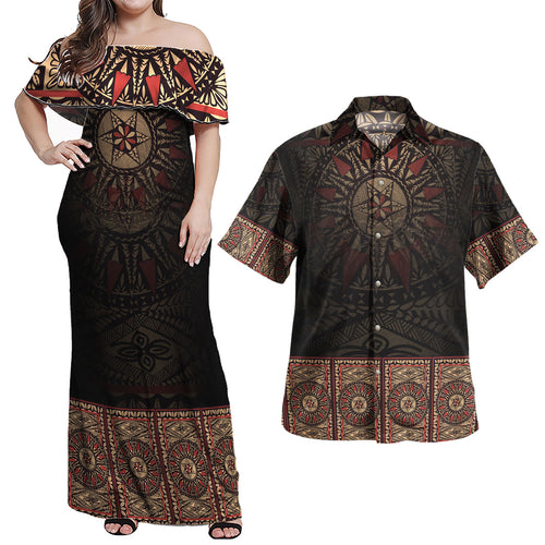 Fiji Combo Dress And Shirt Fijian Masi Tapa Patterns