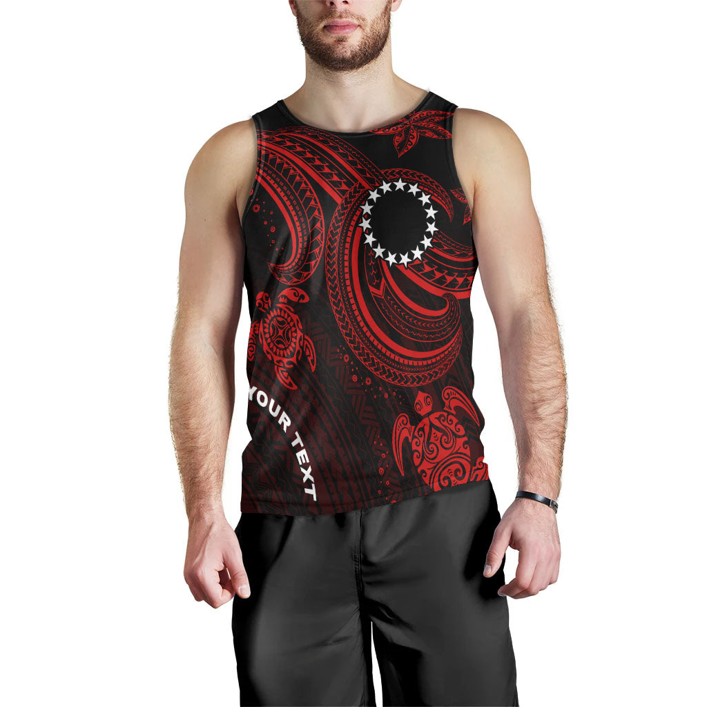Cook Islands Custom Personalised Men Tank Top - Red Turtle