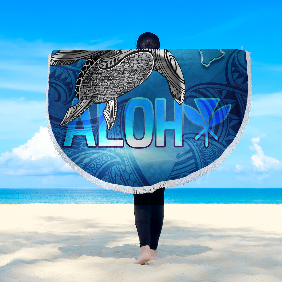 Hawaii Beach Blanket Aloha Turtle Ocean Style