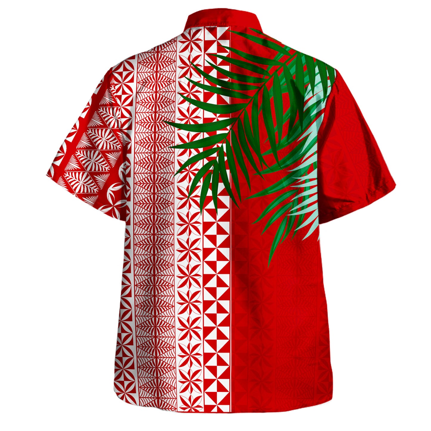 Tonga Combo Puletasi And Shirt Ngatu Design Pattern Leaves