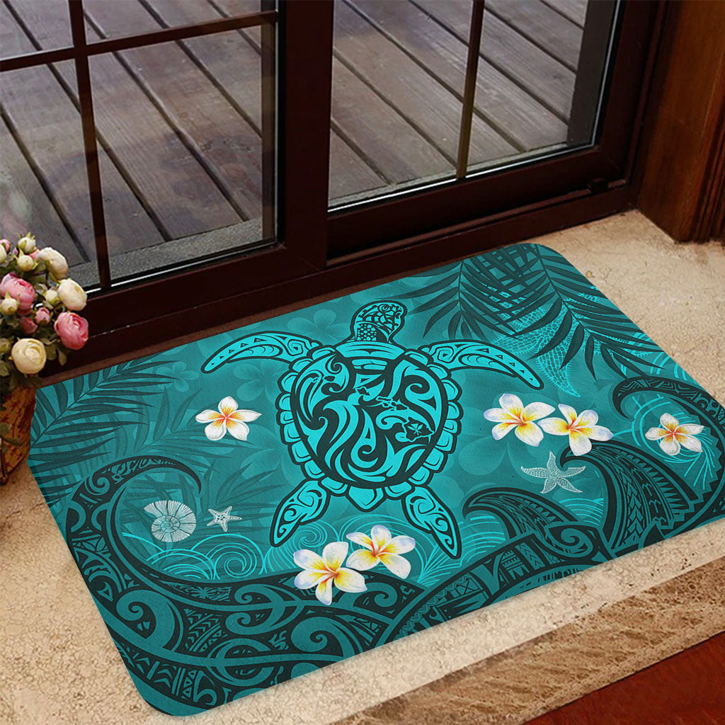Hawaii Doormat Hawaiian Sea Turtle & Floral Dreams