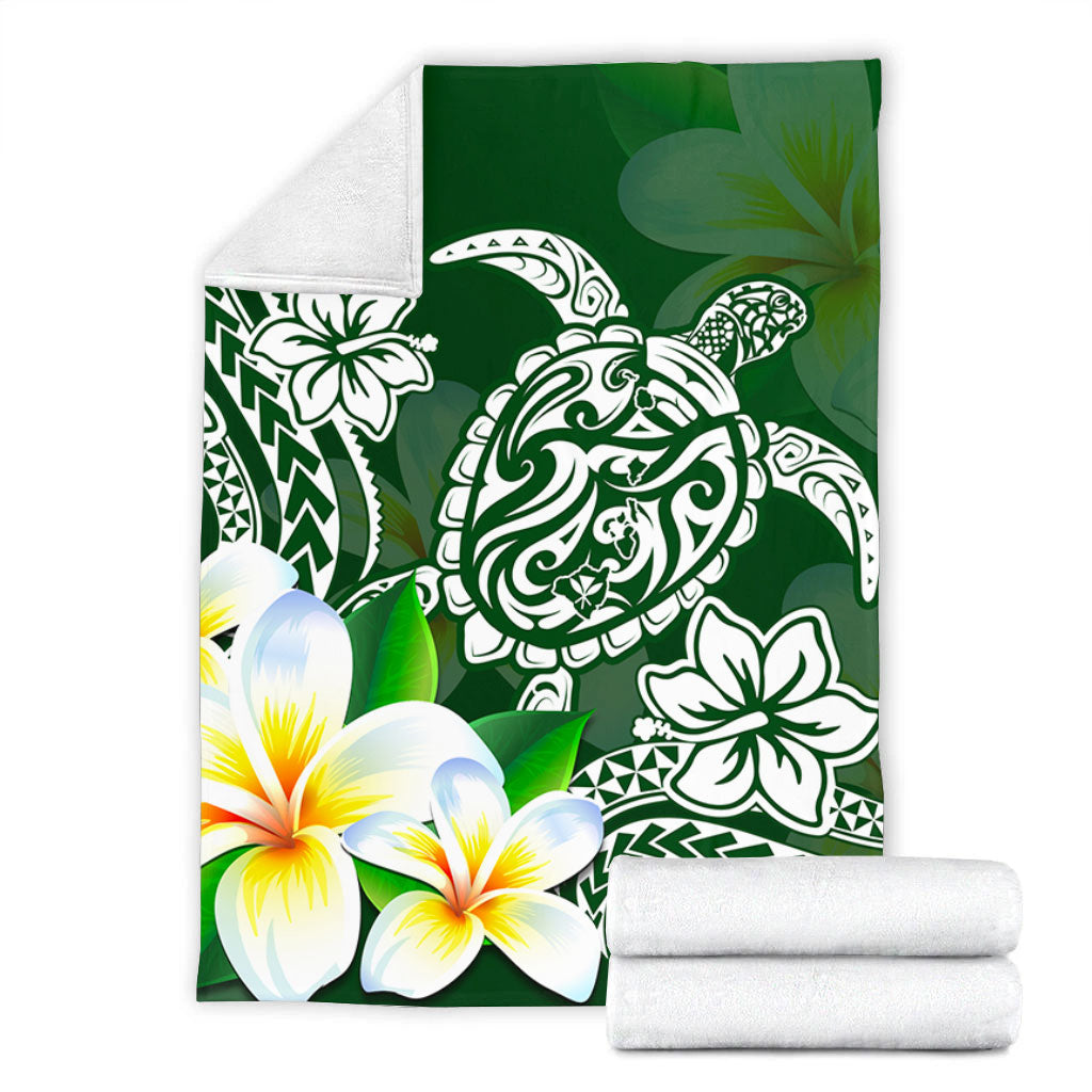 Hawaii Premium Blanket Polynesian Turtle Tattoo Plumeria Original Style