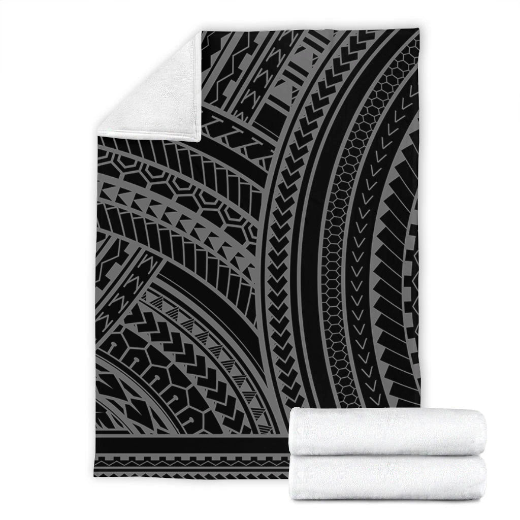Hawaii Premium Blanket Polynesia Pattern Gray