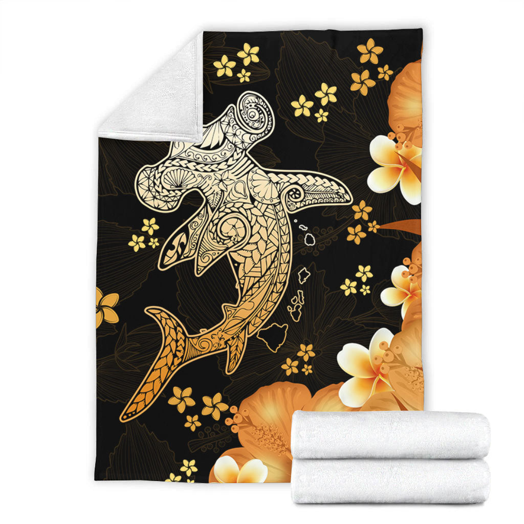 Hawaii Premium Blanket Tribal Polynesia Shark Tattoo