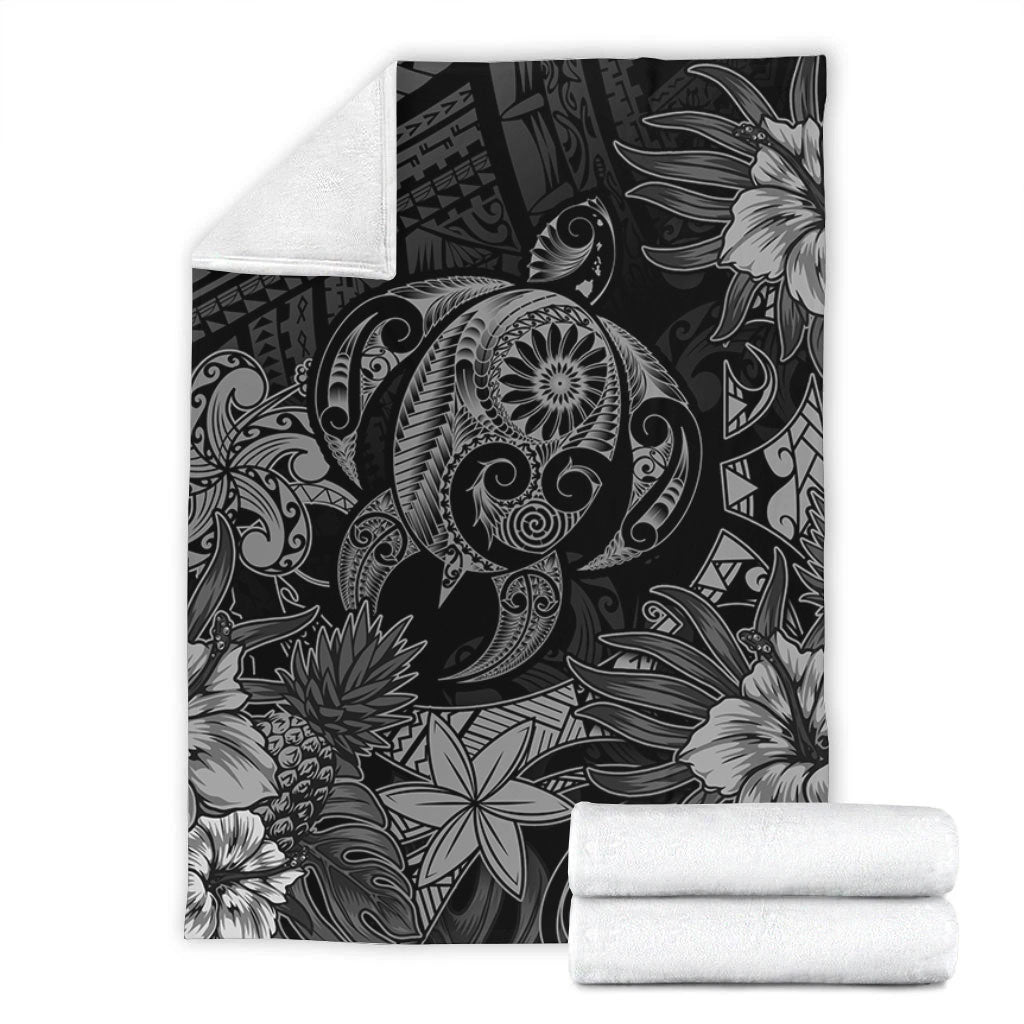 Hawaii Premium Blanket Tribal Polynesia Sea Turtle Design Pacific Dream