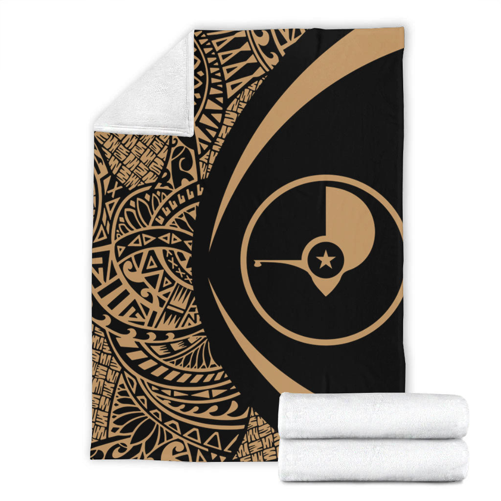 Yap State Premium Blanket Lauhala Gold Circle Style