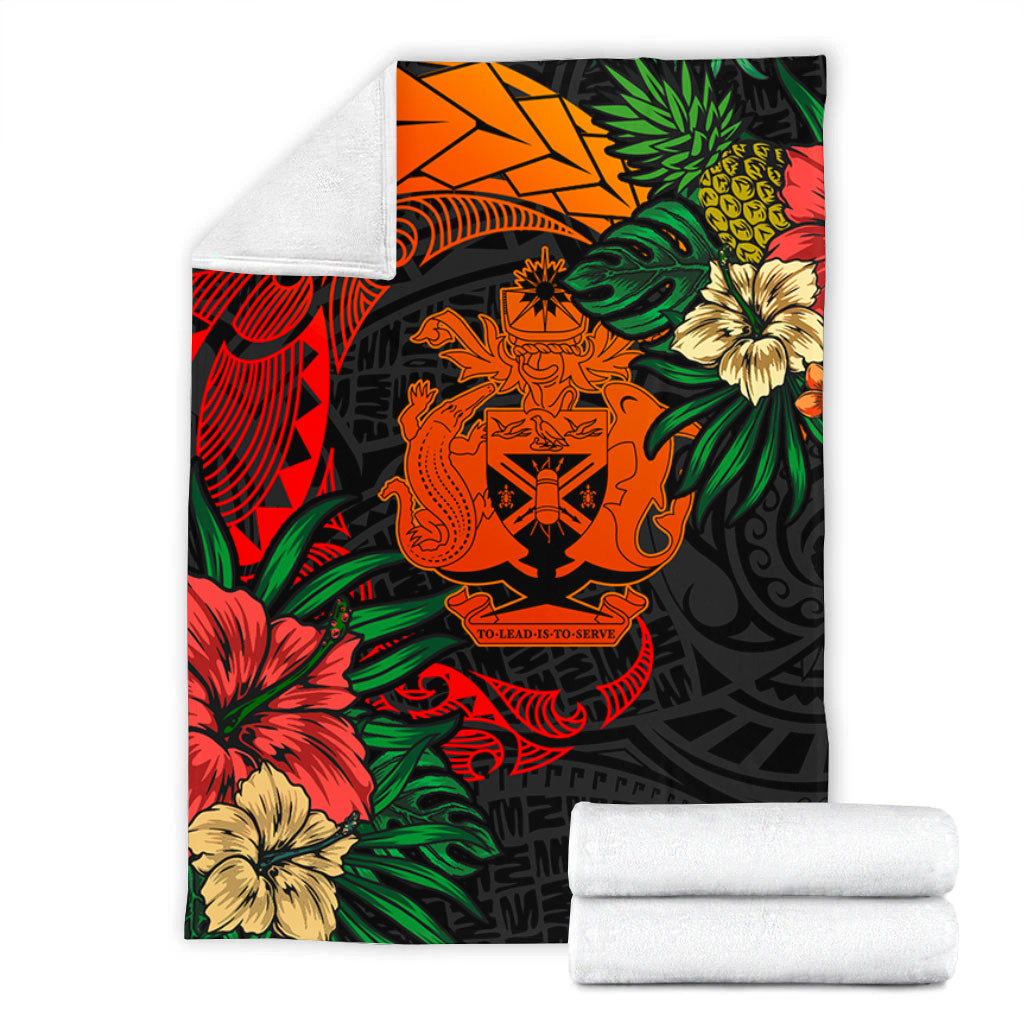 Solomon Islands Premium Blanket Polynesian Coat Of Arms Tropical