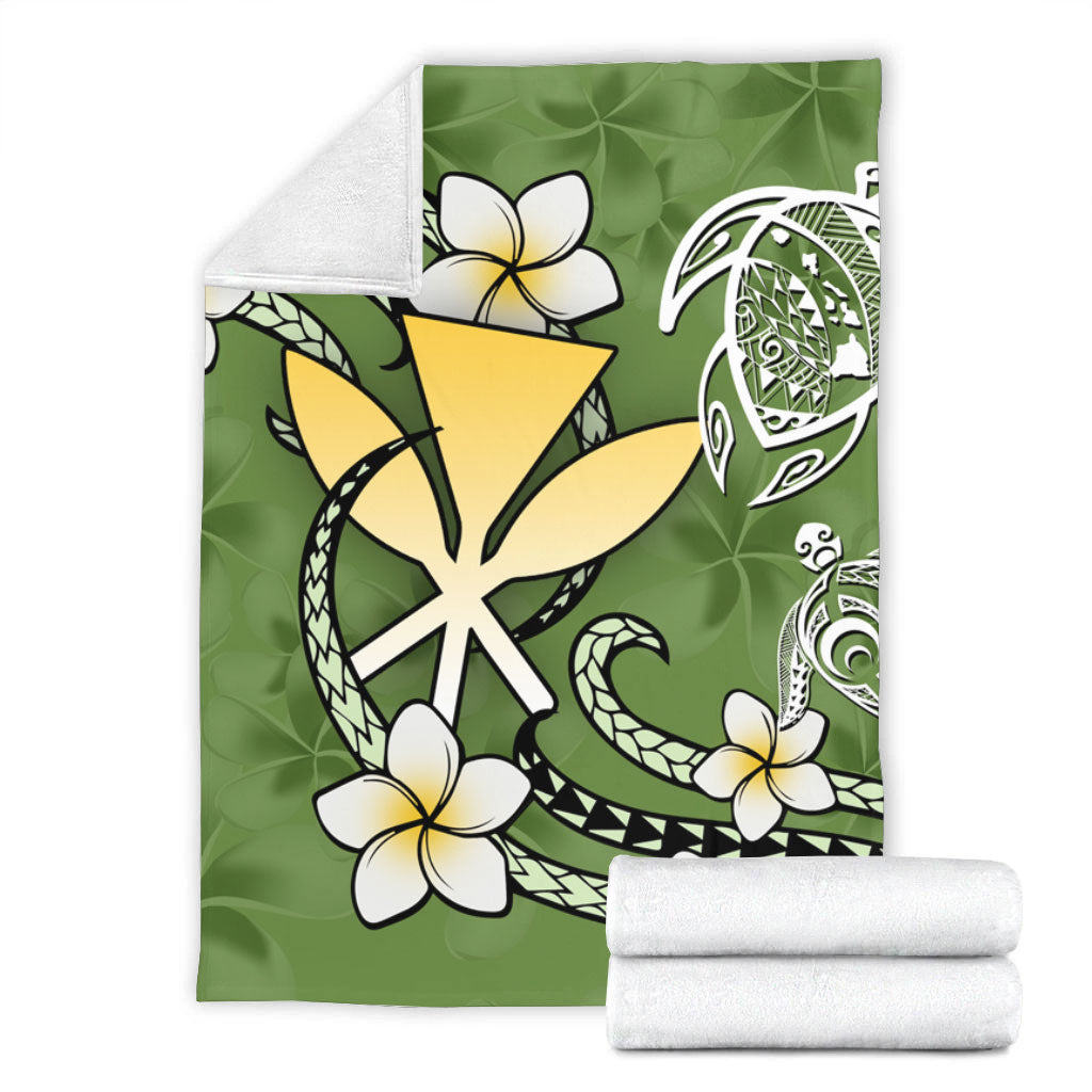 Hawaii Premium Blanket Kanaka And Turtle Map Plumeria Polynesia