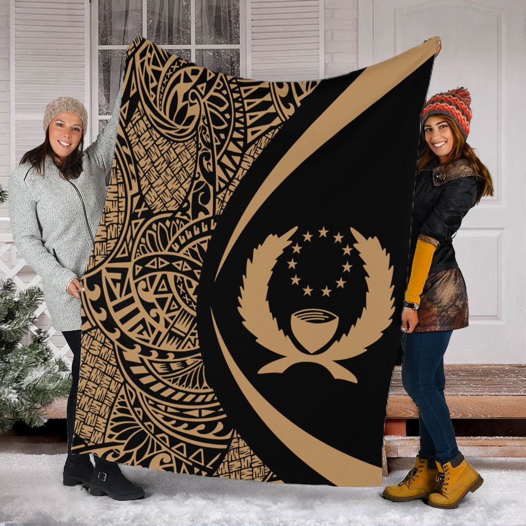 Pohnpei State Premium Blanket Lauhala Gold Circle Style