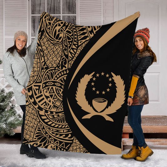 Pohnpei State Premium Blanket Lauhala Gold Circle Style