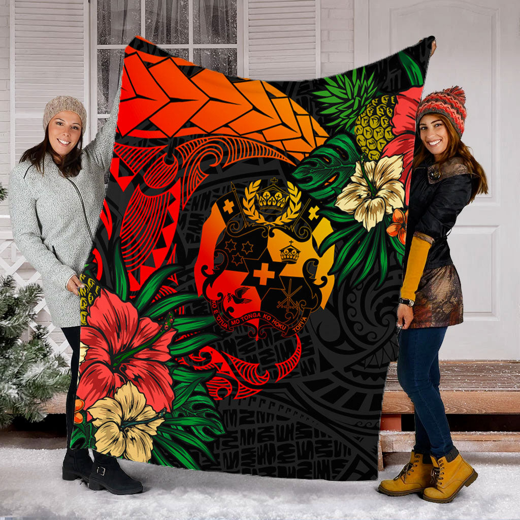 Tonga Premium Blanket Polynesian Coat Of Arms Tropical