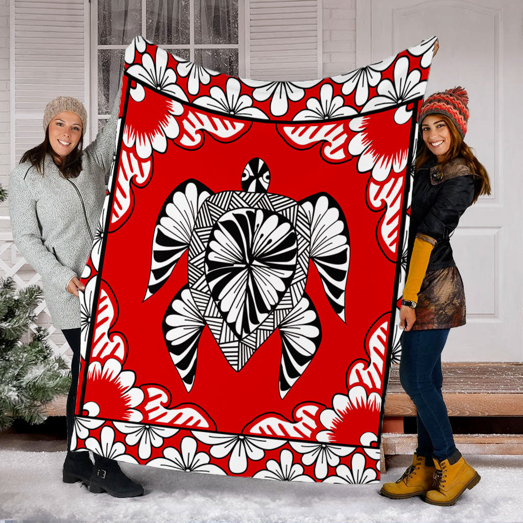 Tonga Premium Blanket Tapa Turtle Design