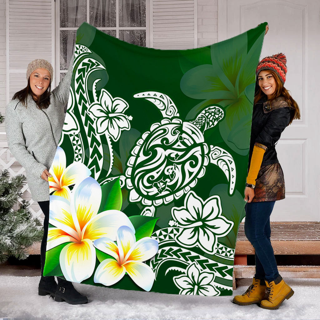 Hawaii Premium Blanket Polynesian Turtle Tattoo Plumeria Original Style