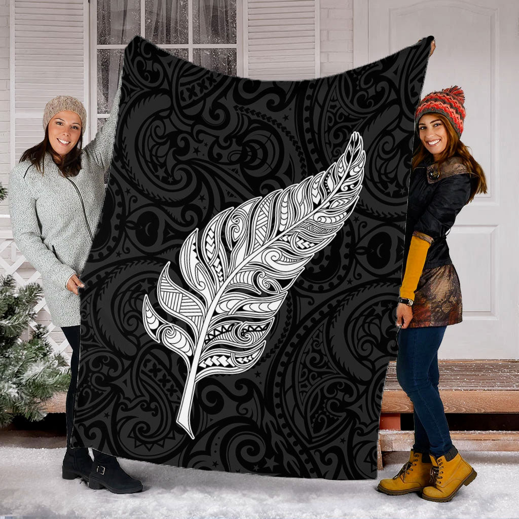 New Zealand Premium Blanket Maori Silver Fern Simple Style