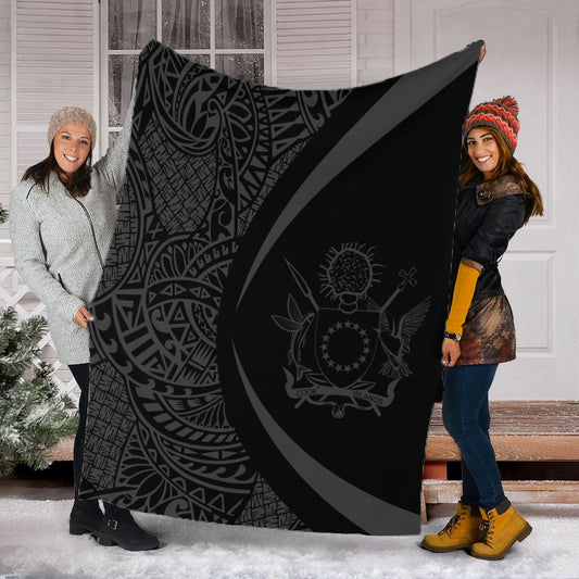 Cook Islands Premium Blanket Lauhala Gray Circle Style