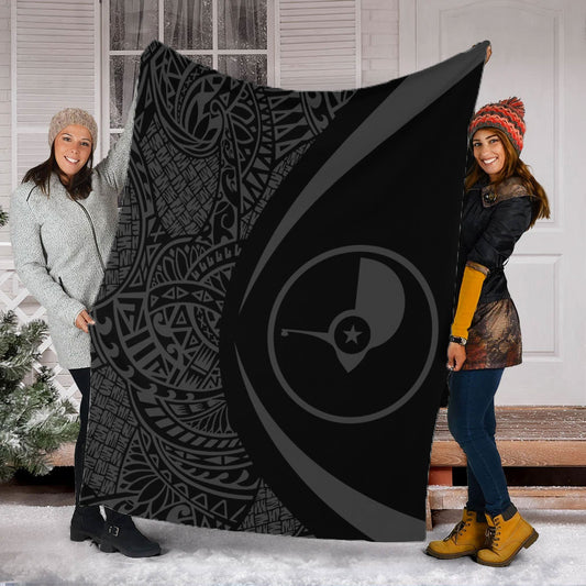 Yap State Premium Blanket Lauhala Gray Circle Style